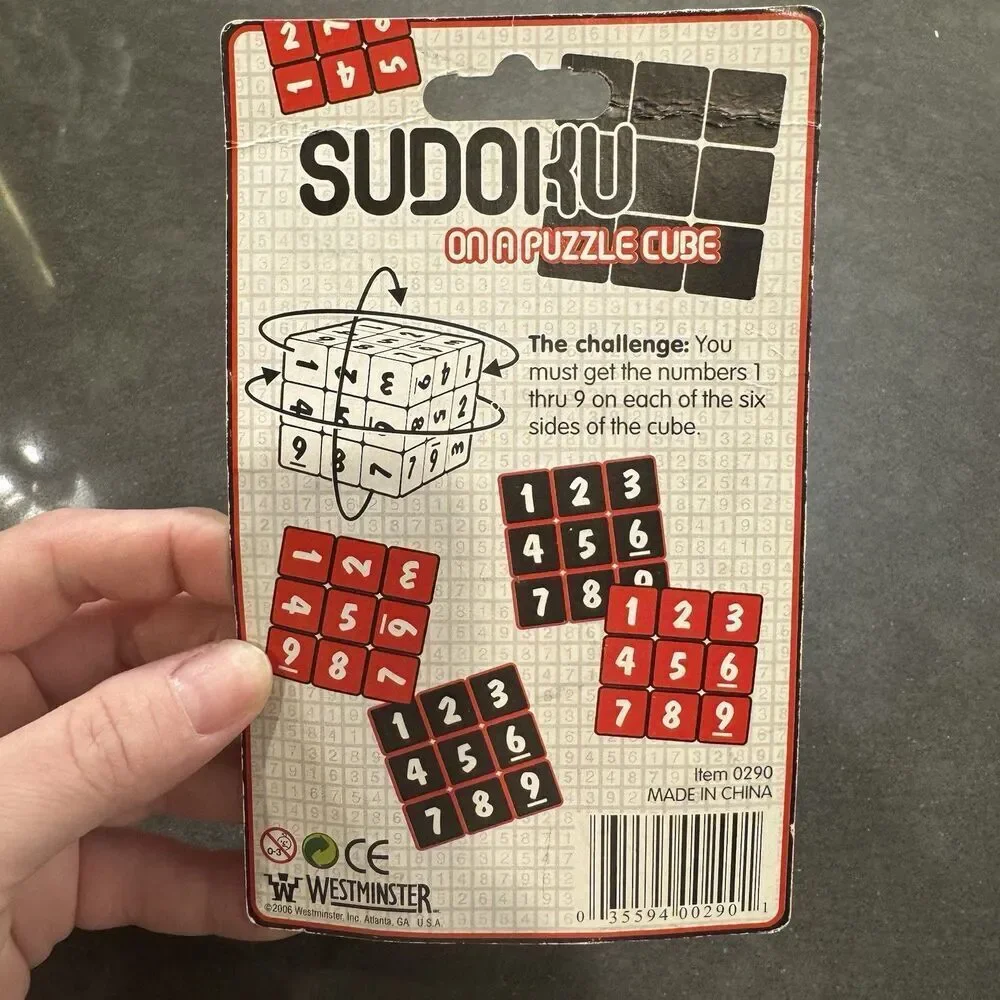Sudoku On A Puzzle Cube Six Sided 3 X 3 Brain Teaser Great Gift Idea Me NEW